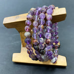 8mm Super Seven Round Bead Unisex Handmade Stretch Bracelet