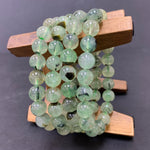 10mm Prehnite Gemstone Round Bead Unisex Handmade Stretch Bracelet
