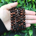 8mm Red Tigers Eye Round Bead Unisex Handmade Stretch Bracelet