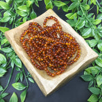 8mm Amber Gemstone Bead Unisex Handmade Stretch Bracelet