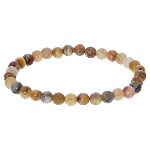 8mm Crazy Lace Agate Gemstone Unisex Handmade Stretch Bracelet - Gem Avenue