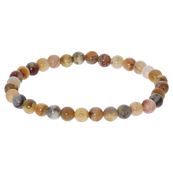 Crazy Lace Agate 6mm Round Beads Handmade Stretch Unisex Bracelets-Gem Avenue Wholesale