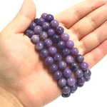 Lepidolite 8mm Round Beads Handmade Stretchable Unisex Bracelets