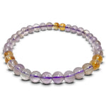 Ametrine 8mm Round Beads Handmade Stretchable Unisex Bracelets