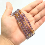 Ametrine 8mm Round Beads Handmade Stretchable Unisex Bracelets