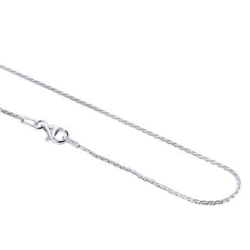 Italian 925 Sterling Silver Wheat Spiga Chain Necklace - Gem Avenue