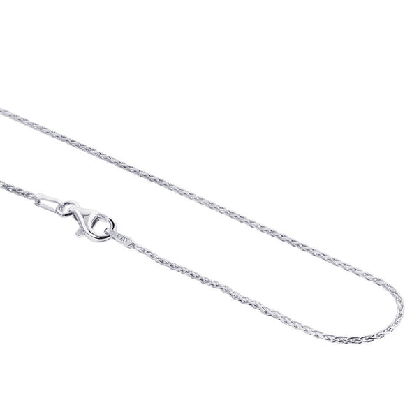 Italian 925 Sterling Silver Wheat Spiga Chain Necklace - Gem Avenue