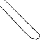 Italian 925 Sterling Silver 1mm Black Rhodium Plated Chain Necklace