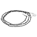 Italian 925 Sterling Silver 1mm Black Rhodium Plated Chain Necklace