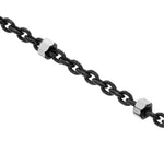 Italian 925 Sterling Silver 1mm Black Rhodium Plated Chain Necklace