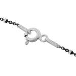 Italian 925 Sterling Silver 1mm Black Rhodium Plated Chain Necklace