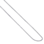 Italian 925 Sterling Silver 1mm Rhodium Plated Box Chain Necklace