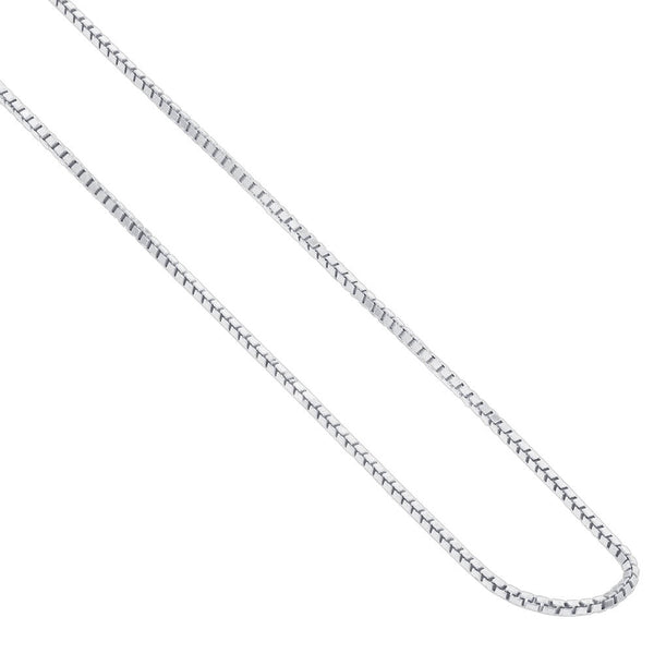 Italian 925 Sterling Silver Rhoidum Plated Box Chain Necklace - Gem Avenue