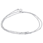 Italian 925 Sterling Silver 1mm Rhodium Plated Box Chain Necklace