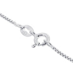 Italian 925 Sterling Silver 1mm Rhodium Plated Box Chain Necklace