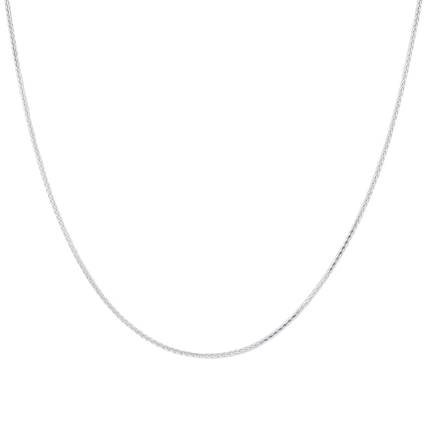 925 Sterling Silver Spiga Wheat Rhoidum Plated 24 inch Chain Necklace - Gem Avenue