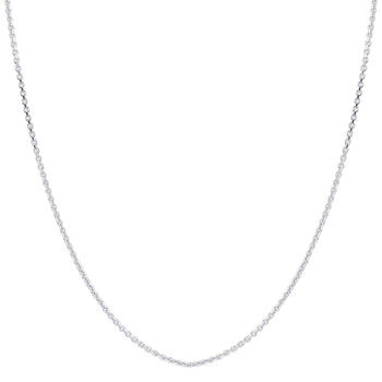 Rhoidum Plated Italian Sterling Silver 1mm Rolo Chain 24 inch Adjustable Necklace - Gem Avenue