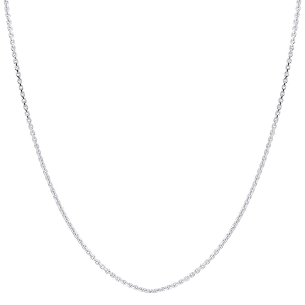 Rhoidum Plated Italian Sterling Silver 1mm Rolo Chain 24 inch Adjustable Necklace - Gem Avenue