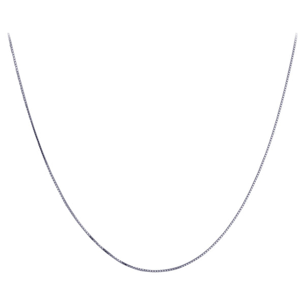 925 Sterling Silver Rhodium Plated Box Chain Necklace Spring Ring Clasp - Gem Avenue