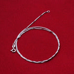 Rhodium Plated 925 Sterling Silver 1mm Box Chain Necklace Spring Ring