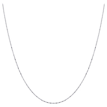 925 Sterling Silver Rhodium Plated Chain Necklace with Clasp - Gem Avenue