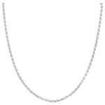 925 Sterling Silver Solid 2mm Rope Chain Necklace with Lobster Clasp