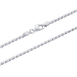 925 Sterling Silver Solid 2mm Rope Chain Necklace with Lobster Clasp