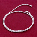 925 Sterling Silver Solid 2mm Rope Chain Necklace with Lobster Clasp