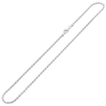 Italian 925 Sterling Silver 2.5mm Solid Twist Link Rope Chain Necklace