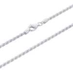 Italian 925 Sterling Silver 2.5mm Solid Twist Link Rope Chain Necklace