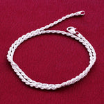Italian 925 Sterling Silver 2.5mm Solid Twist Link Rope Chain Necklace