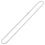 925 Sterling Silver 3mm Rope Chain Necklace with Lobster Clasp