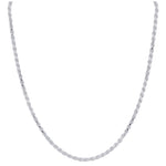 925 Sterling Silver 3mm Rope Chain Necklace with Lobster Clasp