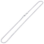 925 Sterling Silver 3.5mm Twist Rope Link Chain Necklace Lobster Clasp