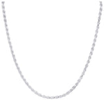 925 Sterling Silver 3.5mm Twist Rope Link Chain Necklace Lobster Clasp