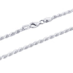 925 Sterling Silver 3.5mm Twist Rope Link Chain Necklace Lobster Clasp
