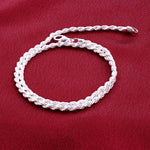 925 Sterling Silver 3.5mm Twist Rope Link Chain Necklace Lobster Clasp