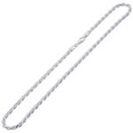 925 Sterling Silver 2.5mm Twist Rope Link Chain Necklace Lobster Clasp