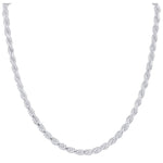 925 Sterling Silver 2.5mm Twist Rope Link Chain Necklace Lobster Clasp