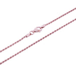 Rose Gold Plated 925 Sterling Silver 1.5mm Rope Chain Vermeil Necklace