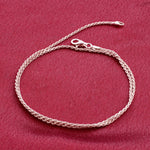 Rose Gold Plated 925 Sterling Silver 1.5mm Rope Chain Vermeil Necklace