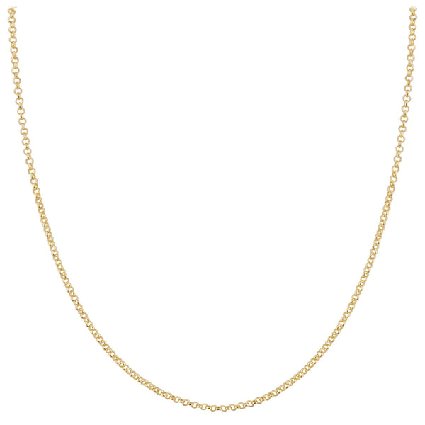 925 Sterling Silver Vermeil Rolo Chain Necklace with Lobster Clasp - Gem Avenue
