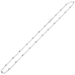 925 Sterling Silver Moon Cut Bead Chain Necklace with Lobster Clasp