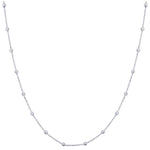 925 Sterling Silver Moon Cut Bead Chain Necklace with Lobster Clasp