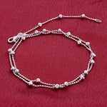 925 Sterling Silver Moon Cut Bead Chain Necklace with Lobster Clasp