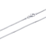 925 Sterling Silver 1.5mm Square Box Chain Necklace Lobster Clasp