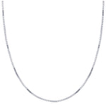 925 Sterling Silver 1.5mm Square Box Chain Necklace Lobster Clasp