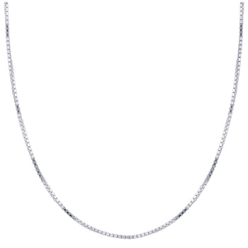 925 Sterling Silver Box Chain Necklace with Lobster Clasp - Gem Avenue