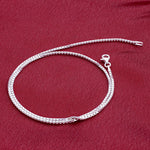925 Sterling Silver 1.5mm Square Box Chain Necklace Lobster Clasp