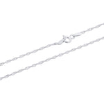 Solid 925 Sterling Silver 1mm Singapore Twist Chain Necklace Italian-Made Fine Jewelry for Women & Men